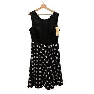 Grace Karin Black and White Polka Dot Midi Dress - NWT